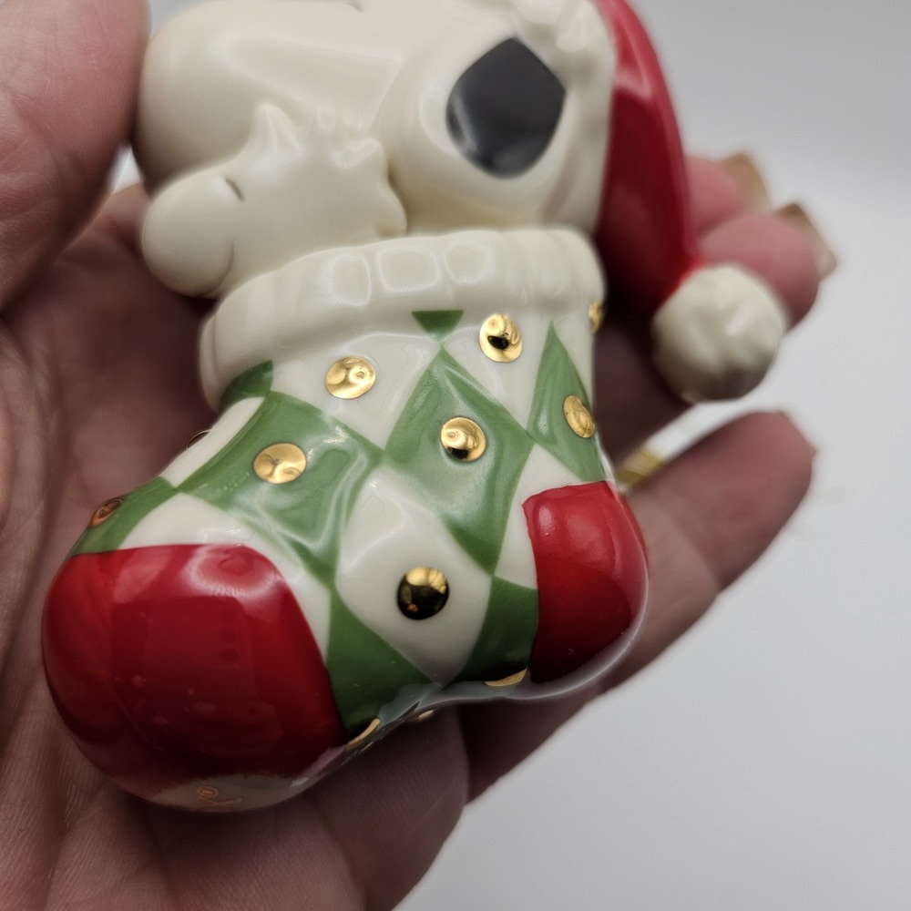 Lenox Peanuts Snoopy Stocking Christmas Hanging Ornament 2003 MPN 6237853 - Picture 13 of 16
